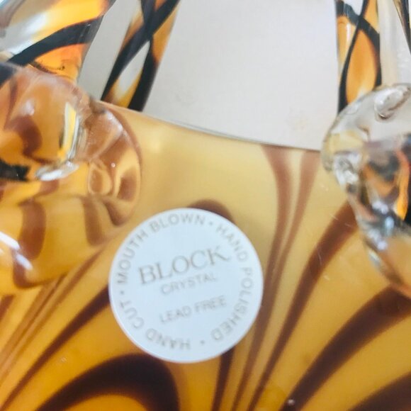 Vintage Block Crystal “Elizabeth” Handbag Vase  8"  Hand Cut & Polished  NIB - Picture 3 of 9